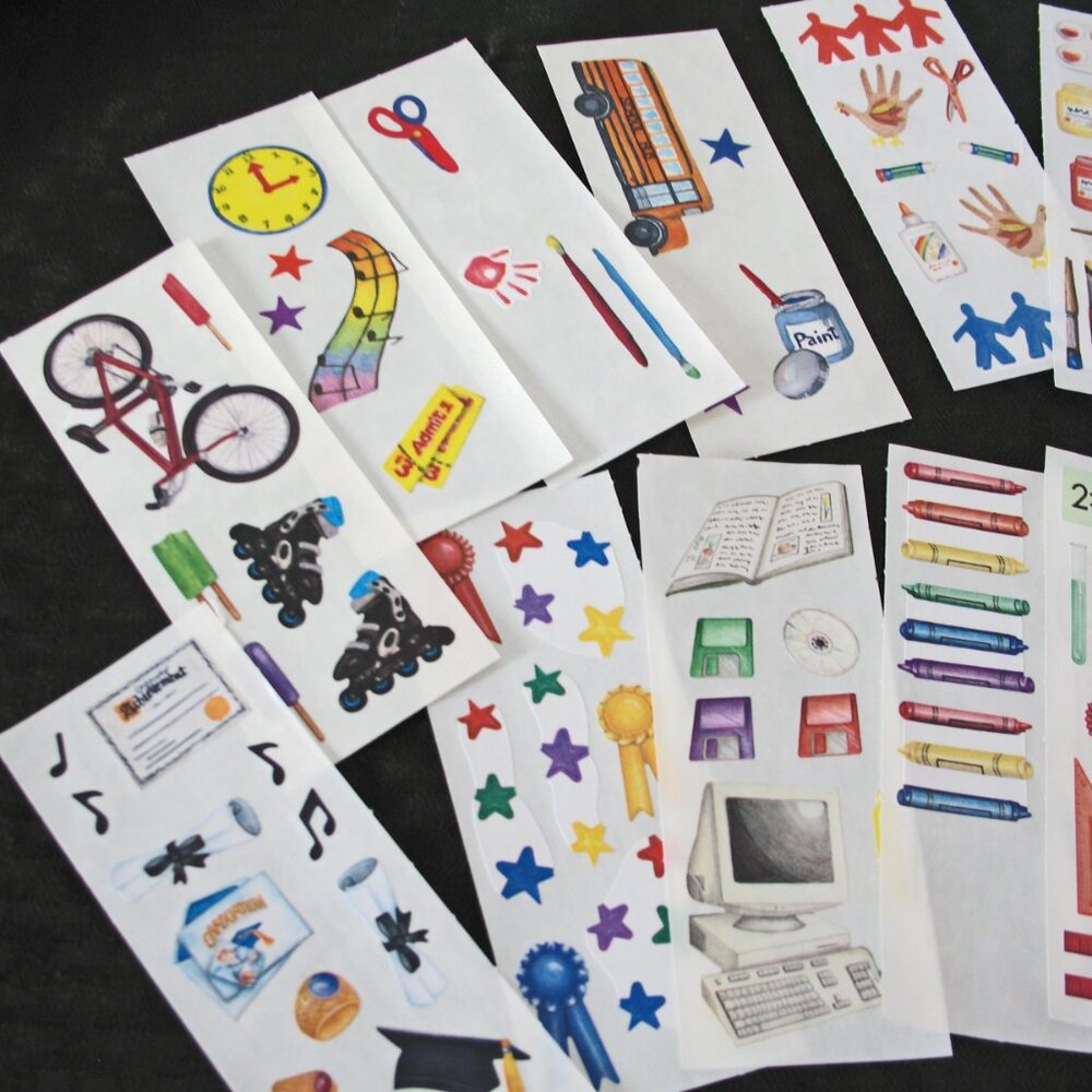 Lot of Stickers, Studio, Block, School, Rollerblades, Bicycle. - Picture 2 of 10